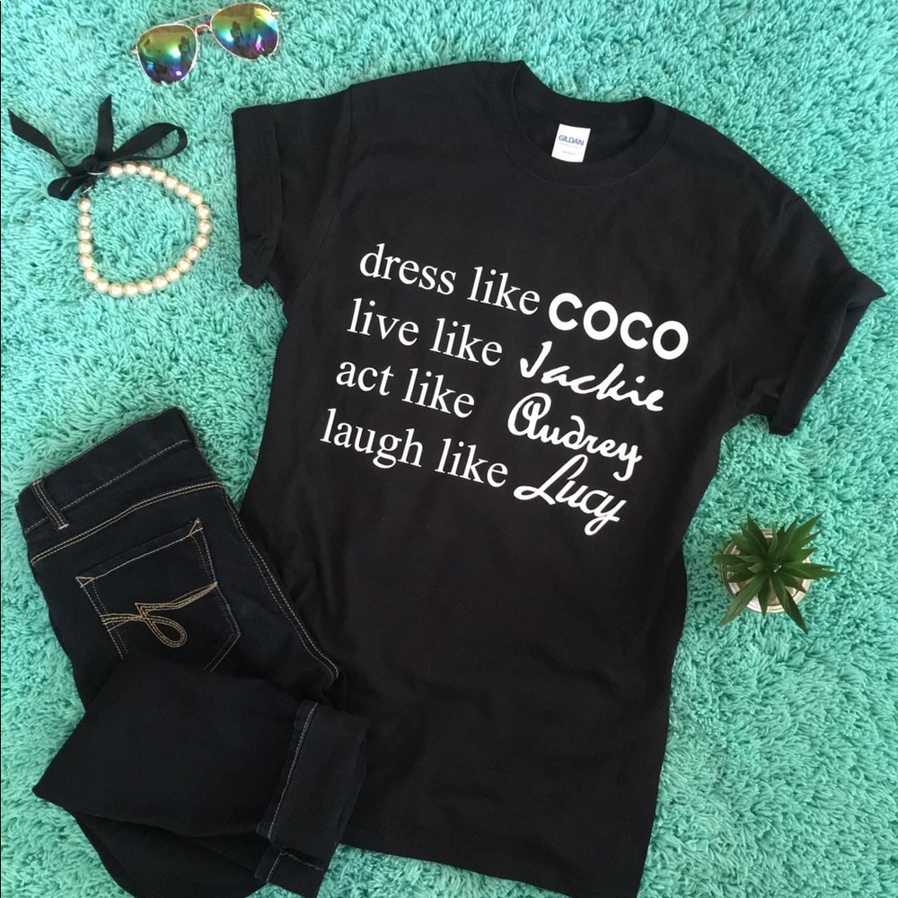 Black tshirt with saying